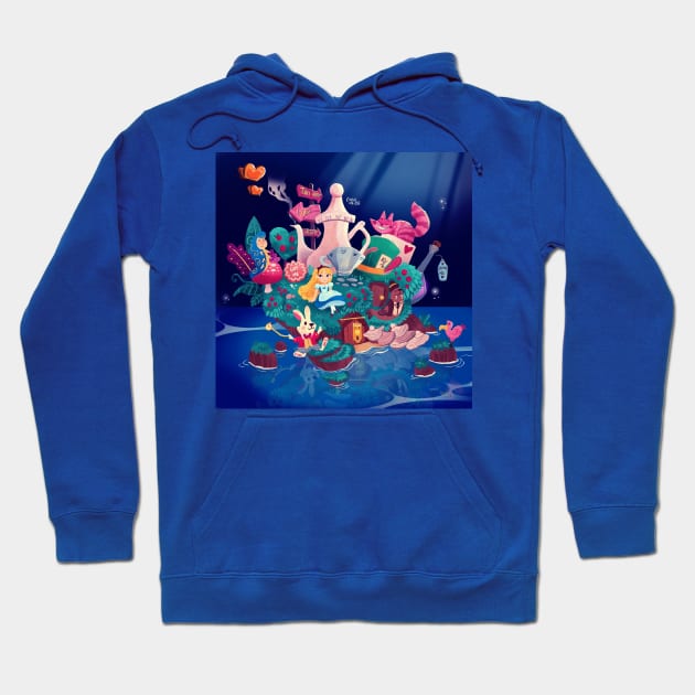 Alice in Wonderland Island Hoodie by Carrie on Art